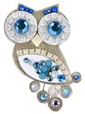 Small oval turquoise-silver brochure