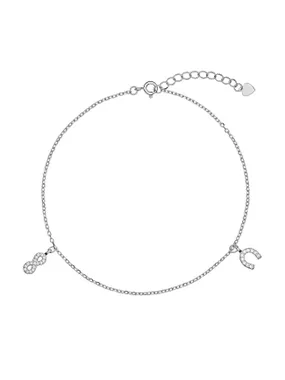 Silver leg bracelet with pendants AJNH0011