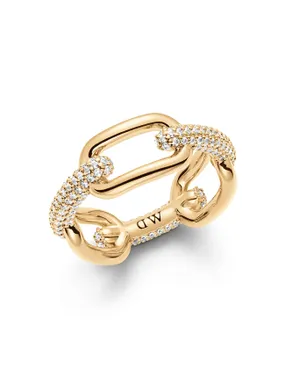 Luxury gold-plated ring Crystal Link DW0040059
