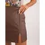 Women's brown skirt made of faux leather