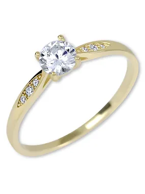 Gold engagement ring with crystals 229 001 00809