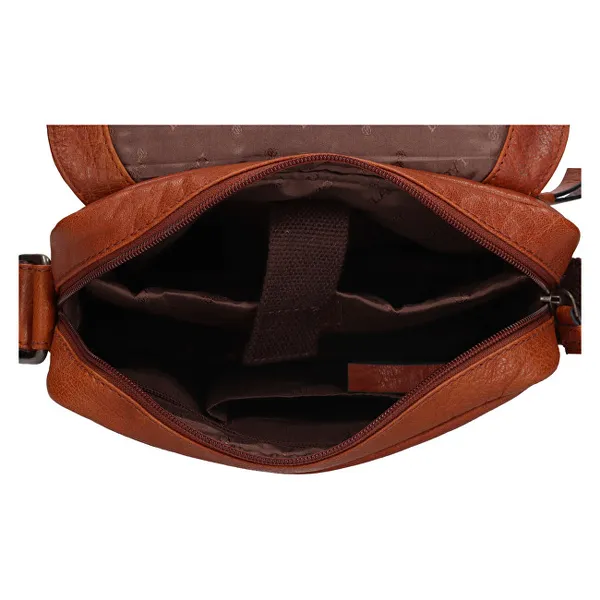 Men's leather crossbody bag 290603 COGNAC