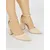 Suede beige pumps with a block heel