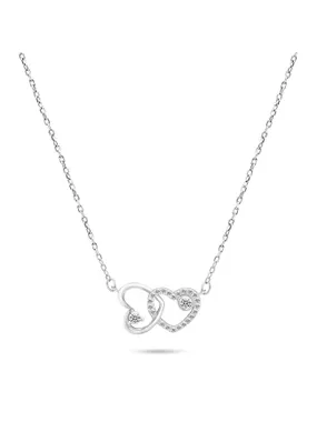 Charming silver necklace Hearts NCL51W