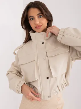 Women's beige mid-season jacket