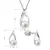 Elegant Silver Jewelry Set with Genuine Pearls 29080.1B (Earrings, Chain, Pendant)