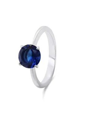 Timeless silver ring with blue zircon RI057WB