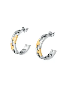 Steel bicolor earrings T-Logo circles TJAXC69