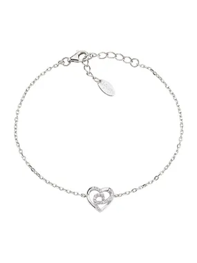 Romantic silver heart bracelet Love BRHHBBZ