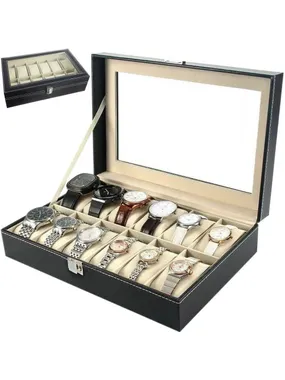 Watch organizer with 12 compartments