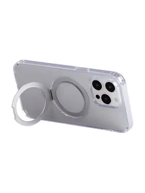 Magnetic protective phone case with holder Joyroom JR-BP004 for iPhone 15 Pro Max (transparent)