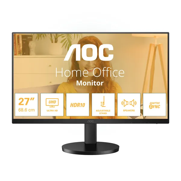 AOC U27B3AF datora monitors 68,6 cm (27") 3840 x 2160 pikseļi 4K Ultra HD LED melns