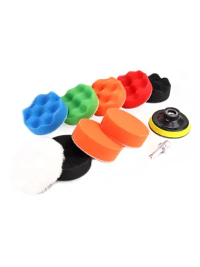 Set of polishing sponges polishing sponges 9 pcs. + 80 mm disc + m14 adapter amio-02647