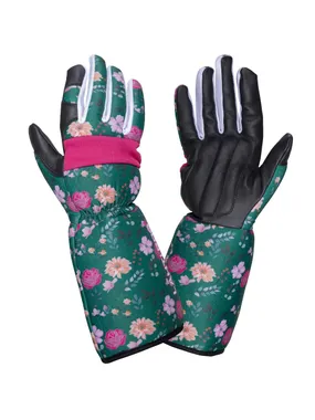 Sk. gloves goat. herb. long l272909p, card, "9",ce,lahti