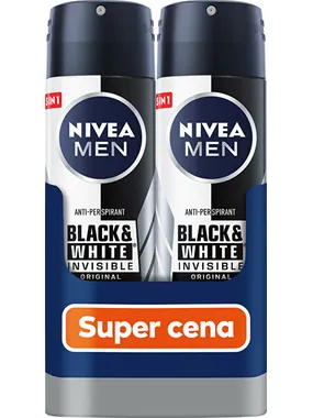 Antiperspirant spray Men Black & White Invisible Original 2 x 150 ml
