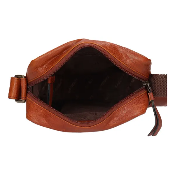 Men's leather crossbody bag 290602 COGNAC