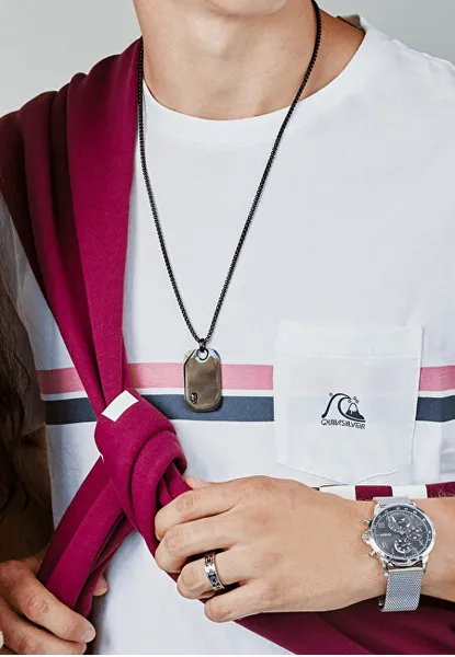 Massive steel ring for men Ripple SRP37