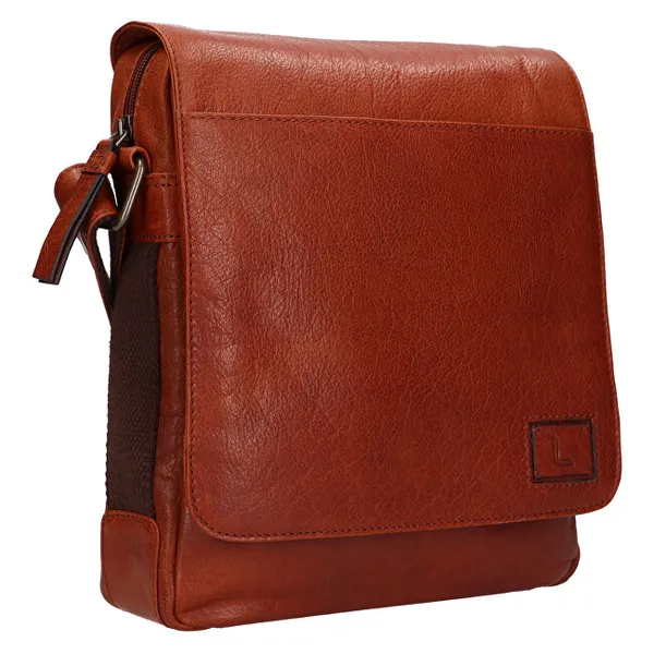 Men's leather crossbody bag 290603 COGNAC