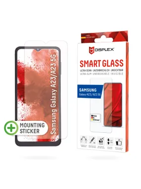 Displex Smart Glass (9H) priekš Samsung Galaxy A23/A23 5G, montāžas uzlīme, neplīstošs, īpaši plāns, neredzams