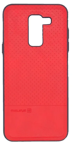 Samsung Galaxy A6 Plus 2018 TPU case 1 with metal plate (possible to use with magnet car holder) Red
