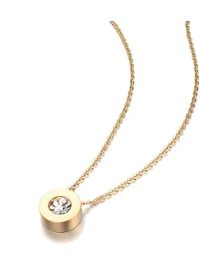 Gold plated necklace with glittering pendant