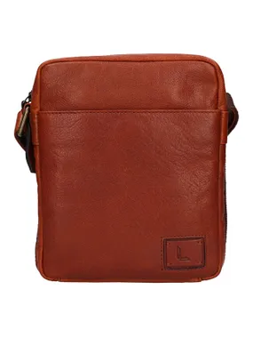 Men's leather crossbody bag 290602 COGNAC