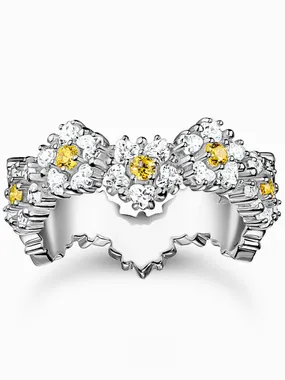 Thomas Sabo TR2337-051-4-54 ring - flower with stones silver Ladies
