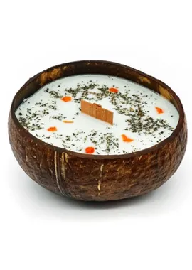Candle in coconut - aroma of lime, basil & tangerine