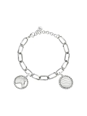 Steel bracelet with zebra pendant Madagascar SATF08