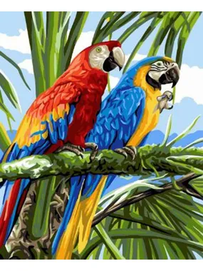 Diamond mosaic - Parrots