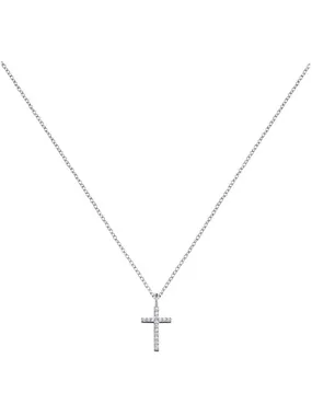 Silver necklace Cross with zircons ERN-LILCROSS-ZI