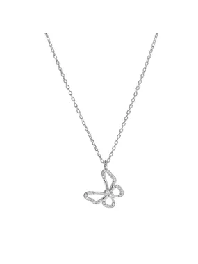 Beautiful silver bow tie necklace AJNA0028