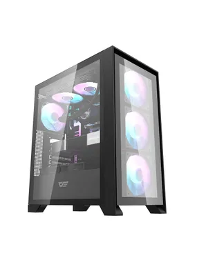 Computer case Darkflash DRX70 GLASS + 4 RGB fans (black)