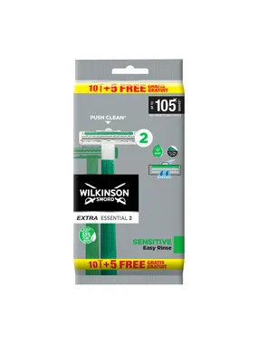 Extra Essential 2 Sensitive disposable razors for men 15pcs
