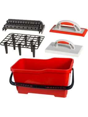 Set of tiles: 22 l, grid, rollers, rubber trowel with proline sponge, cardboard