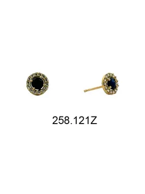 Sparkling yellow gold earrings with sapphires 14/258.121/6Z