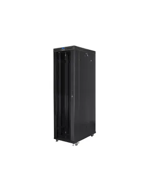 Standing rack cabinet 19 inches 47U 800x1200mm, glass LCD doors (FLAT PACK) black
