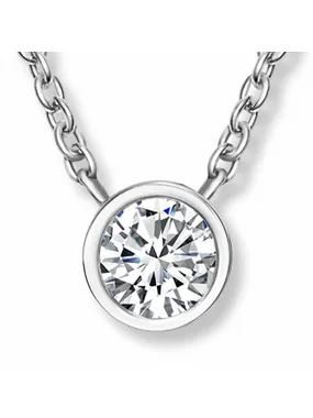 Minimalist steel necklace with Soliter crystal 30398.CRY.E