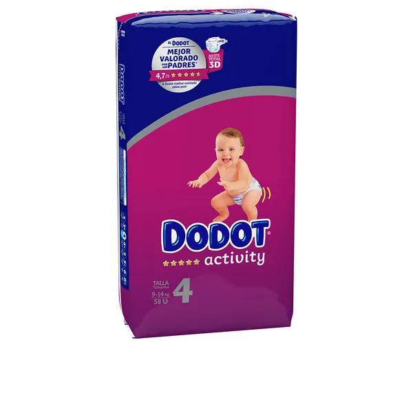 DODOT ACTIVITY talla 4 pañales 9-14 kg 58 u