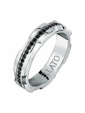 Steel ring with crystals Urban SABH36