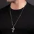 Men's steel necklace with a cross Framed PEAGN0005305