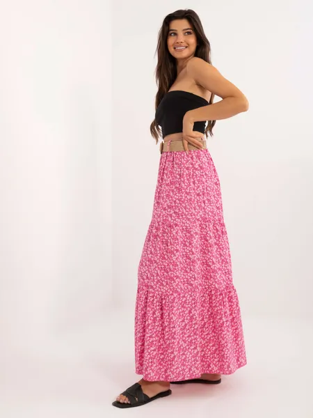 Women's pink ruffle skirt