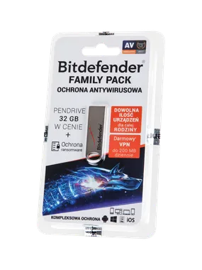 Bitdefender Family Pack for 1 year + 32GB pendrive