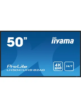 iiyama LH5041UHS-B2AG apzīmējumu displejs Digitālo signālu plakans panelis 127 cm (50 collas) LCD 500 cd/m² 4K Ultra HD melns 24/7