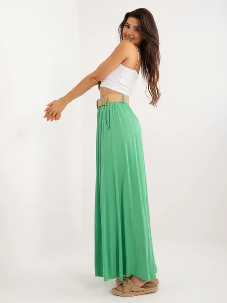 Women's green flared skirt