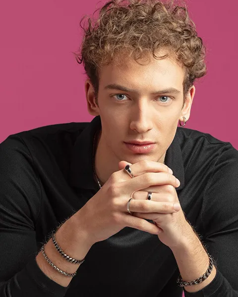 Modern steel ring for men Ripple SRP36