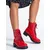 Red patent leather women's workers