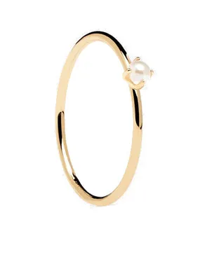 Elegant gold plated ring with pearl Solitary Pearl Essentials AN01-160