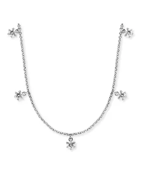 Silver necklace with clear zircons Shiny ERN-SHINY-05-ZI