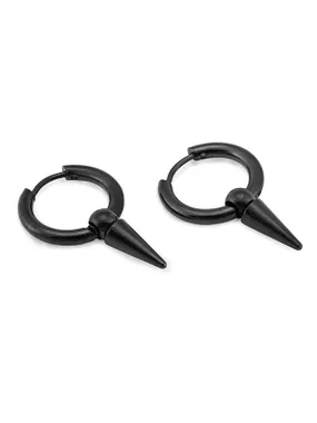 Fashion black round earrings KS-151